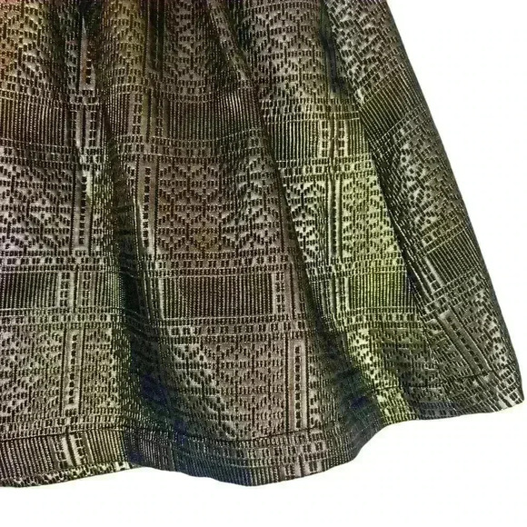 Topshop Womens  Gold Black Mini Skirt Sz2 Metallic Bubble Club Night Out Y2K - Picture 11 of 16